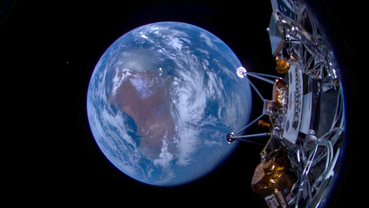 Sonda da missão IM-1, que deve pousar na Lua, envia primeiras imagens para Terra