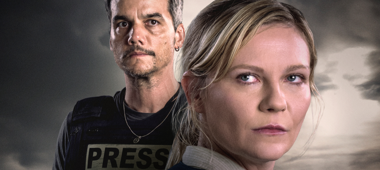 Pôster de Guerra Civil destaca Kirsten Dunst e Wagner Moura