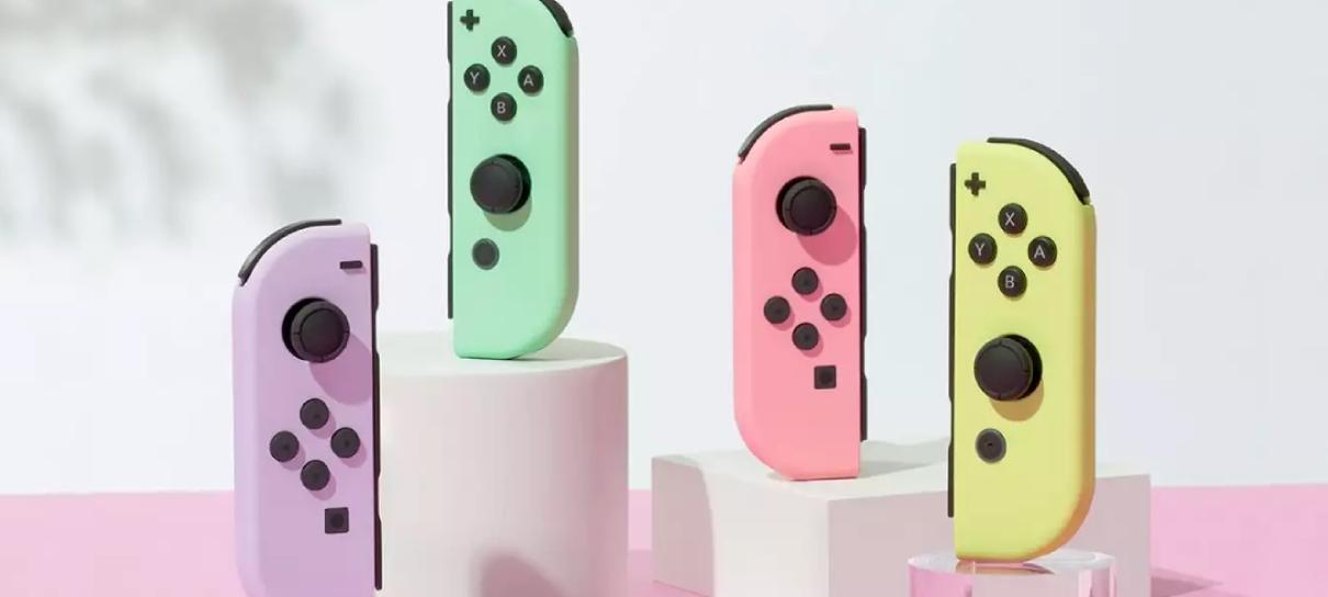 Controles para Nintendo Switch em tons pastéis chegam ao Brasil