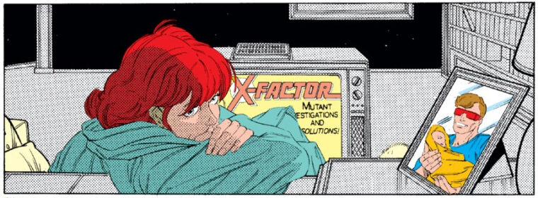 Madelyne Pryor sozinha após Ciclope deixá-la para se juntar ao X-Factor (Marvel/Reprodução)
