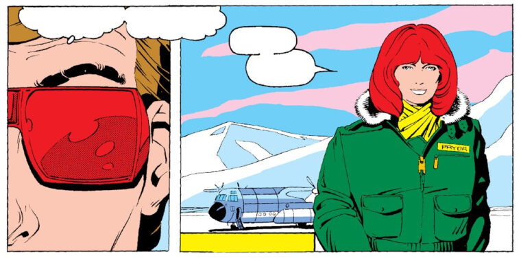 O primeiro encontro entre Scott Summers e Madelyne Pryor nas HQs de X-Men (Marvel/Reprodução)