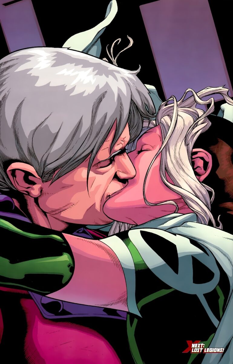 Magneto e Vampira finalmente se beijam em X-Men Legacy #249 (Marvel/Reprodução)