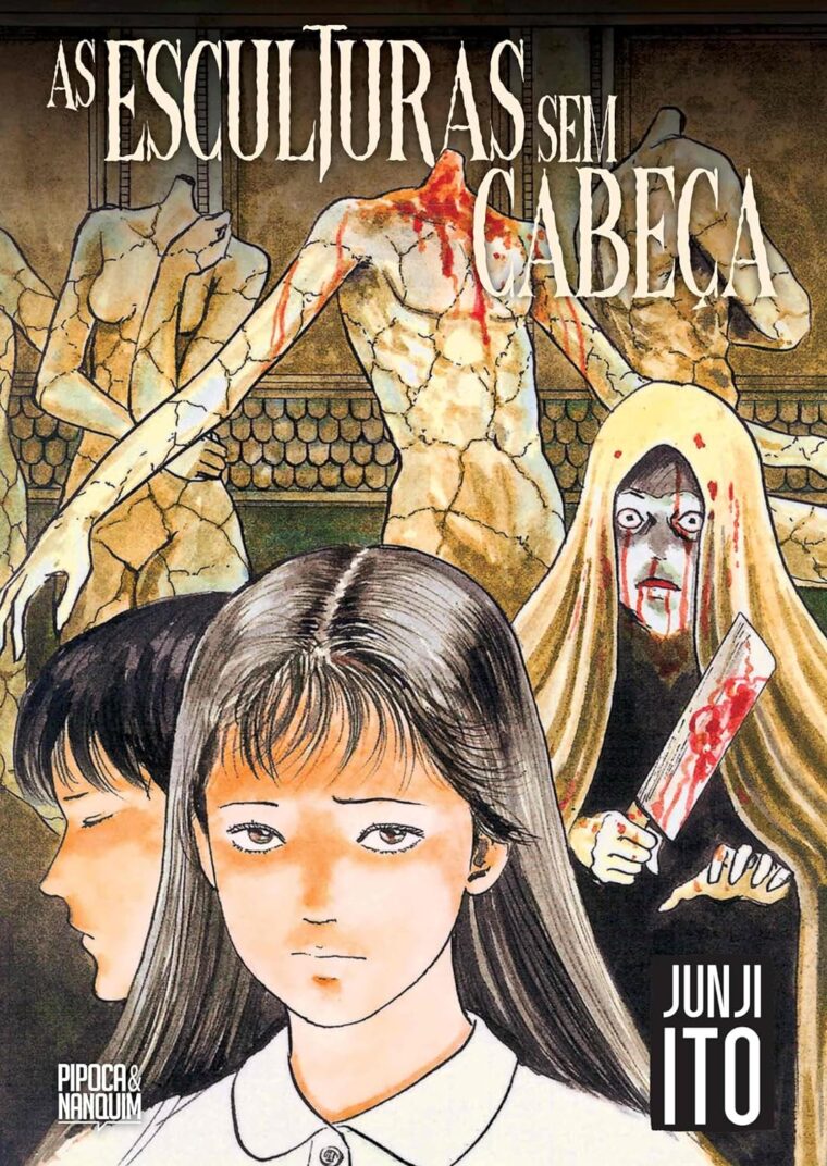 Capa do mangá As Esculturas Sem Cabeça, de Junji Ito (Pipoca & Nanquim/Divulgação)