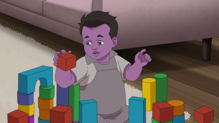 Oliver, o filho que Omni-Man teve após abandonar a Terra (Amazon Prime Video/Reprodução)