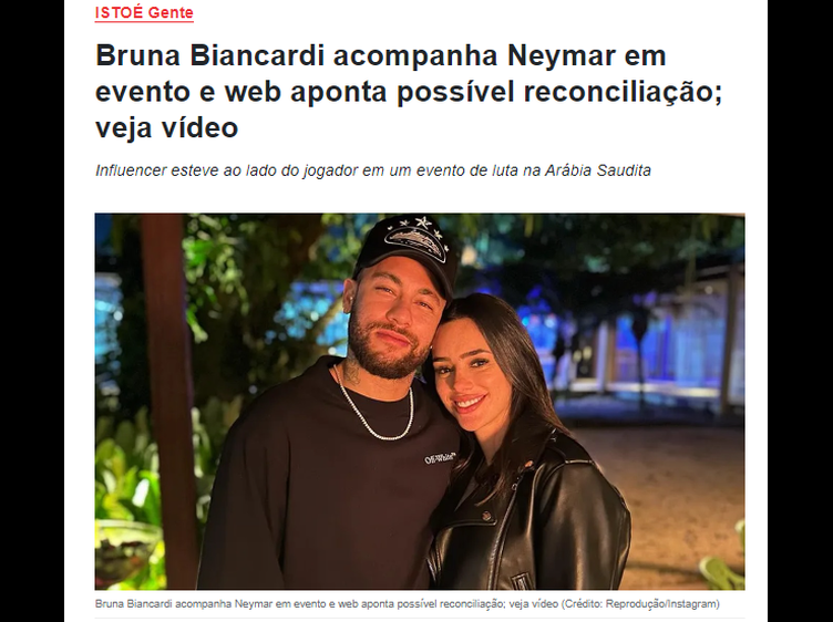 Bruna Biancardi acompanha Neymar