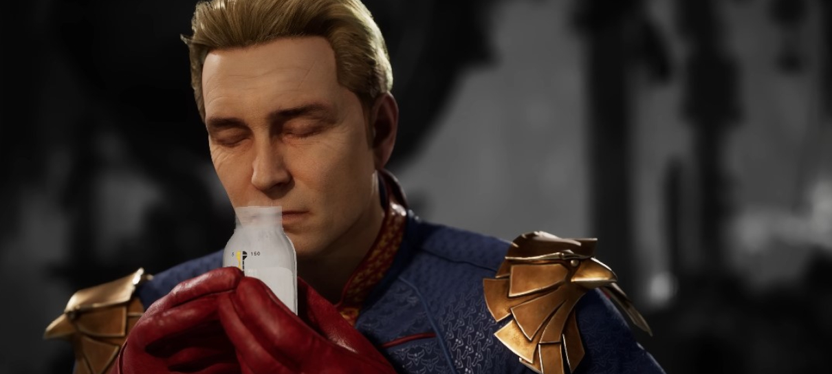 Homelander sai na mão e bebe leite em teaser de Mortal Kombat 1
