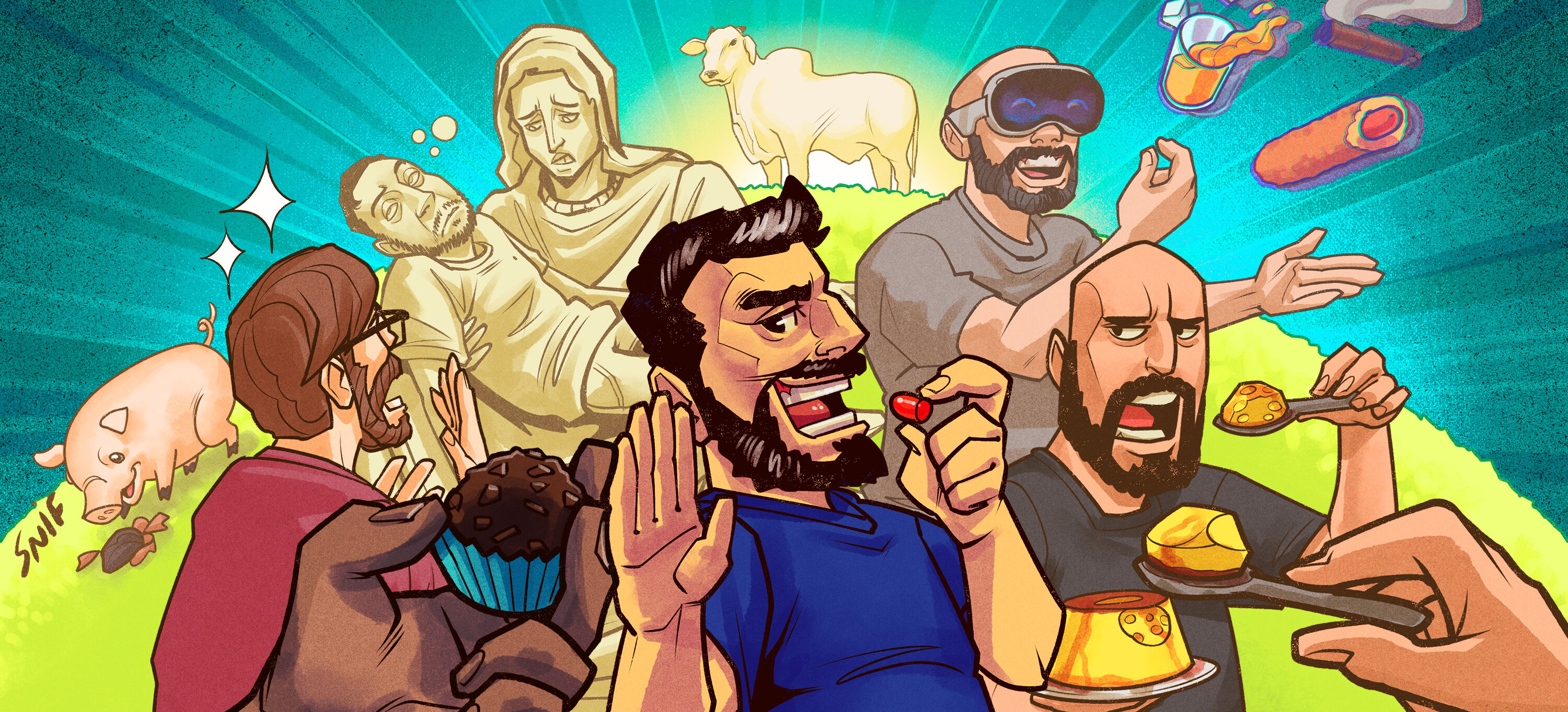 Capa do episódio Qual é a pauta? Extra Virgem, Jujubas e Pietà de Santos
