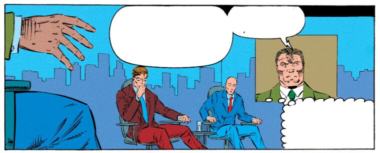 Robert Kelly, Charles Xavier e Graydon Creed debatem ao vivo na TV nas HQs dos X-Men (Marvel/Reprodução)