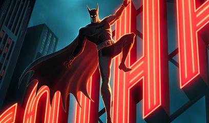 Pôster da nova animação do Batman mostra morcegão no neon de Gotham