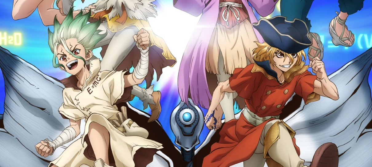 Anime de Dr. Stone celebra aniversário de cinco anos com pôster