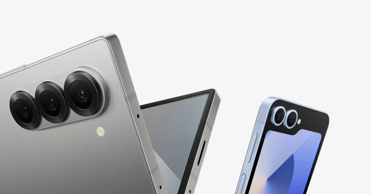 Imagem promocional do Galaxy Z Fold 6 e Galaxy Z Flip 6