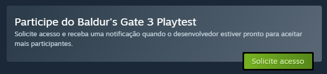 Captura de tela da página de Baldur's Gate 3 no Steam