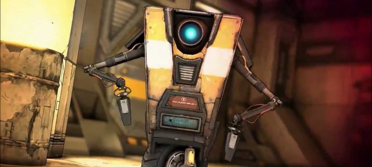 Claptrap se joga na pista da festa de lançamento do filme de Borderlands