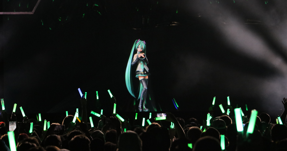 Foto oficial de um festival ao vivo de Hatsune Miku