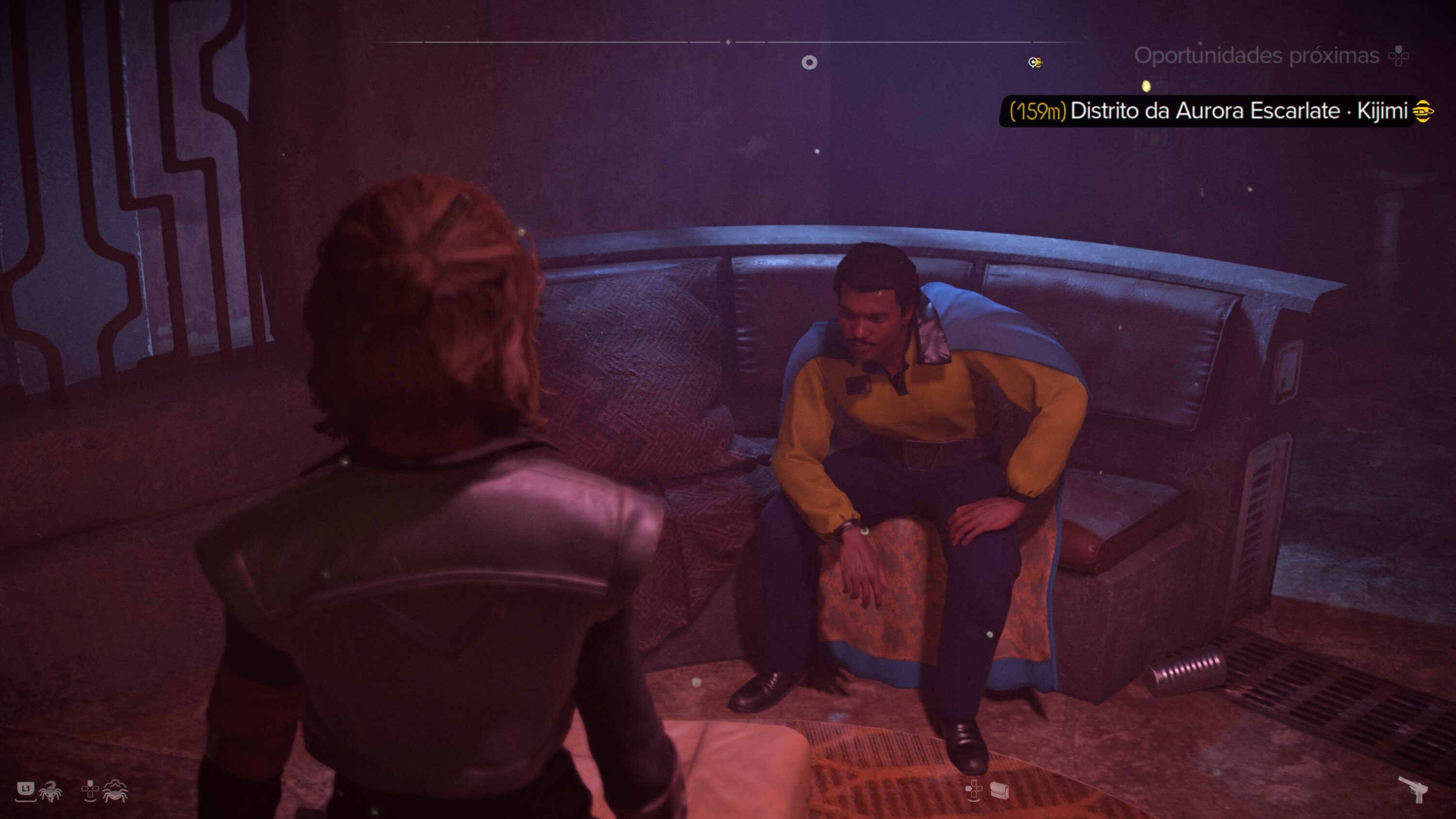 Lando em gameplay de Star Wars Outlaws