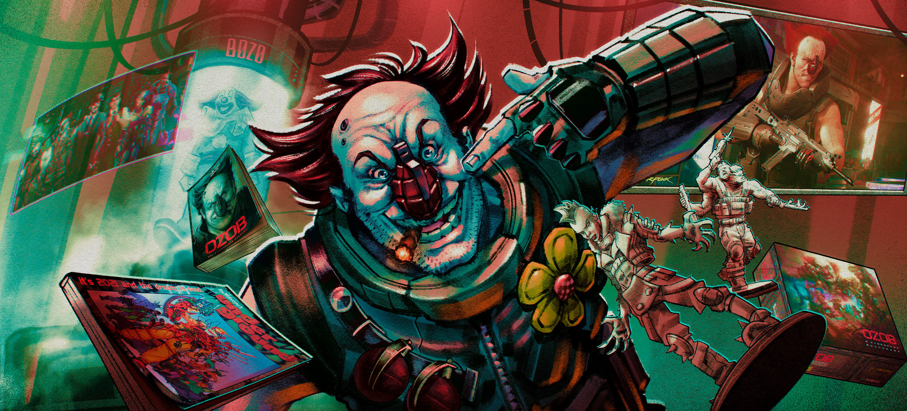 Capa do episódio Ozob: a jornada de um palhaço cyberpunk distópico