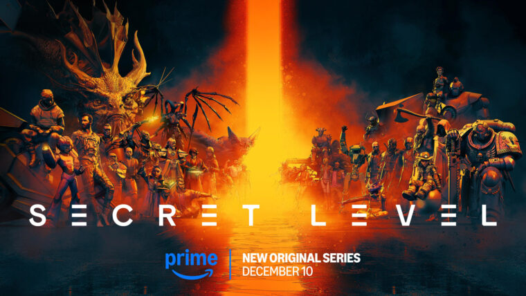 Cartaz de Secret Level com personagens dos games que farão parte da antologia animada (Prime Video/Reprodução)