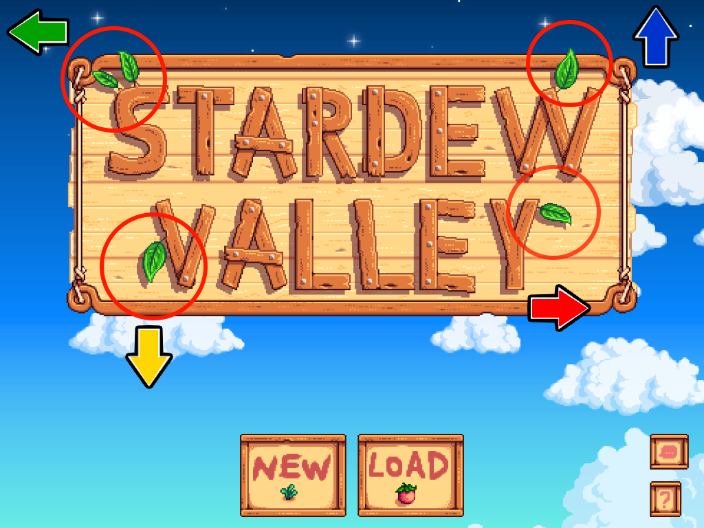 Menu principal do Stardew Valley