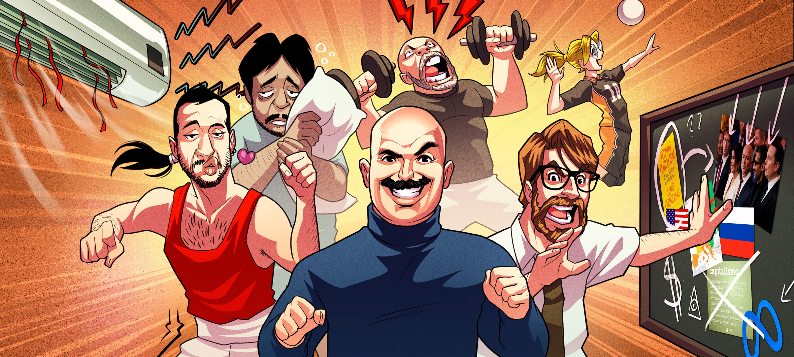 Qual é a pauta? Lambada, vôlei e rinha de bigode
