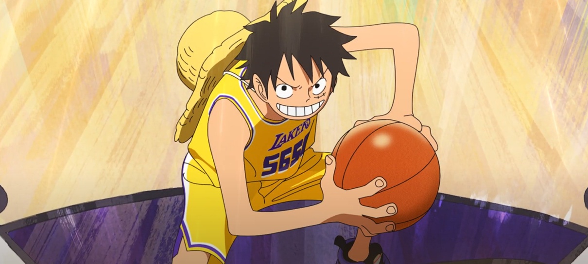 Luffy arrasa no basquete em animação colaborativa entre One Piece e Lakers