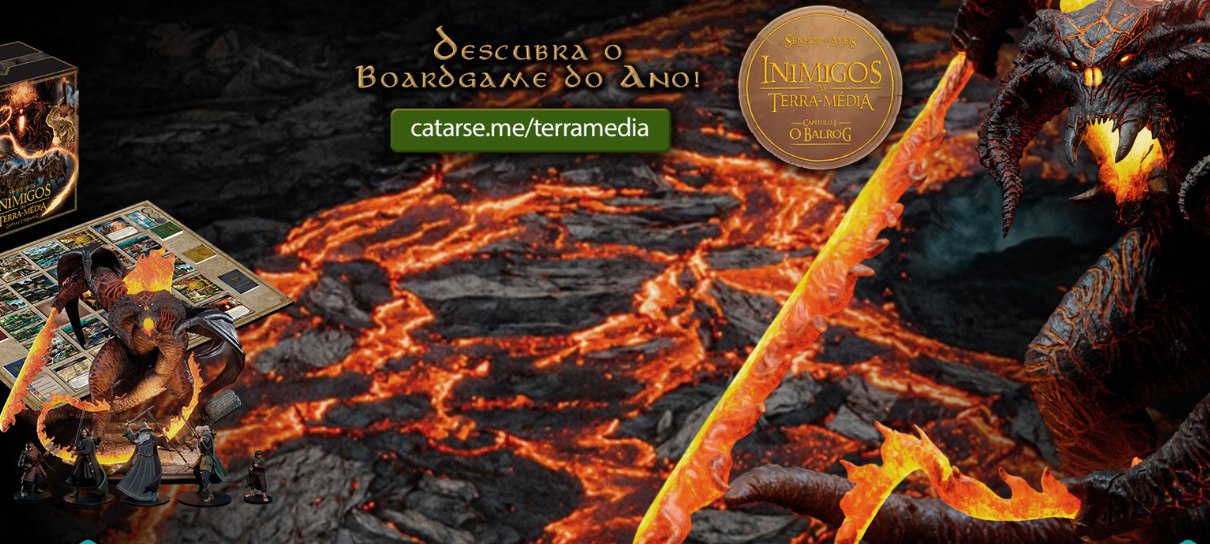 Enfrente Balrog com o board game brasileiro O Senhor dos Anéis: Inimigos da Terra-Média