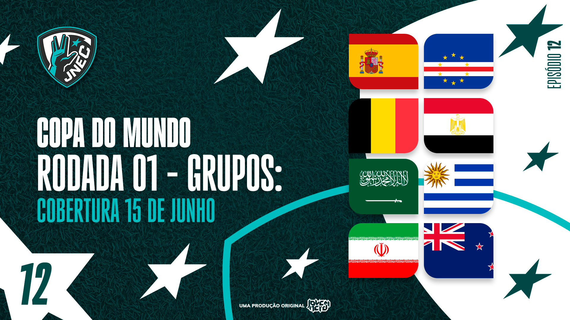 Capa do episódio DIA #5 DA COPA 2026: 15 DE JUNHO – AZAGHAL CHOROU COM A DERROTA DA ESPANHA? | JNEC 12