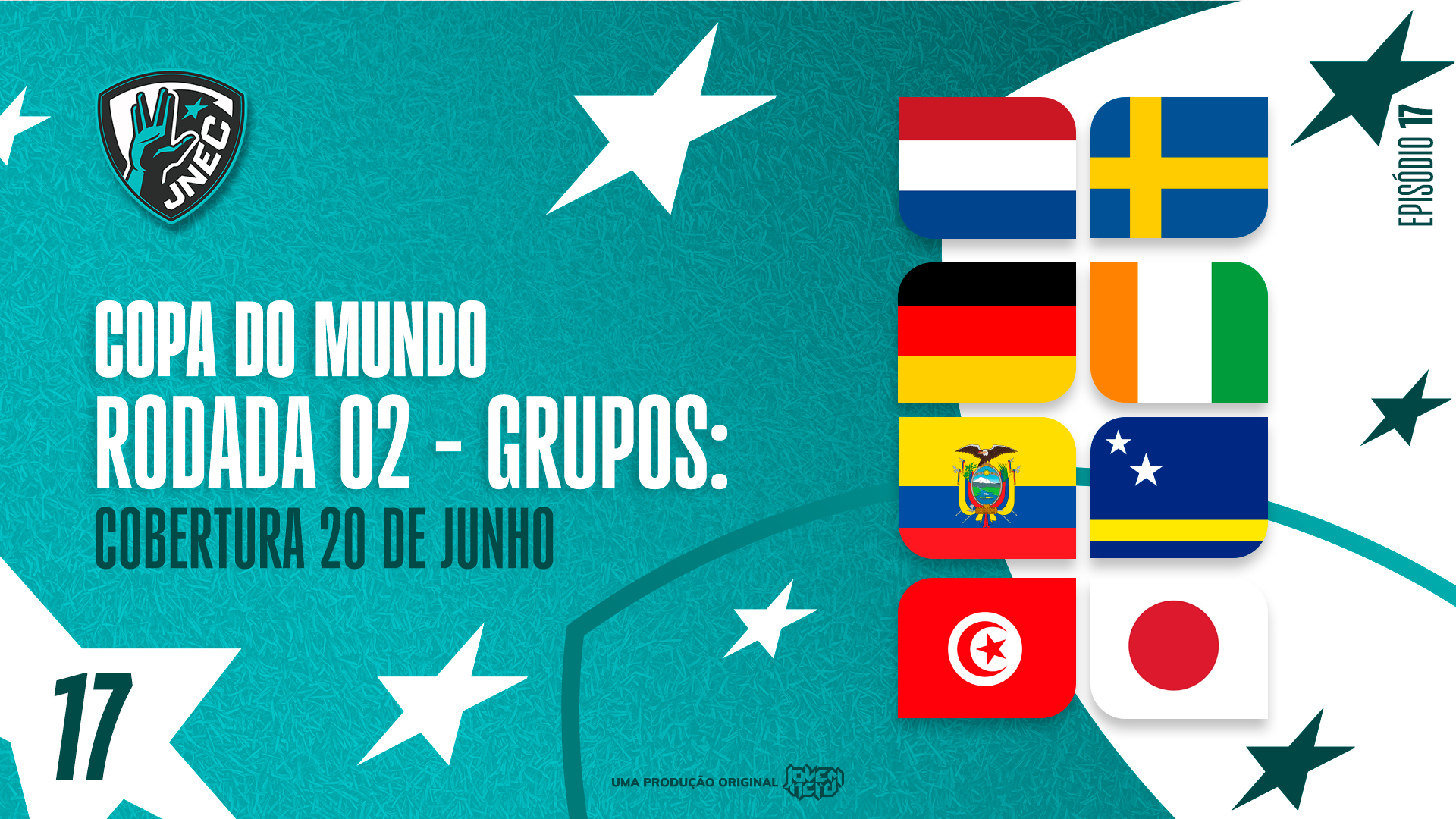 Capa do episódio DIA #10 DA COPA 2026: 20 DE JUNHO – O PRIMEIRO PONTO DA HISTÓRIA DE CURAÇAO | JNEC 17