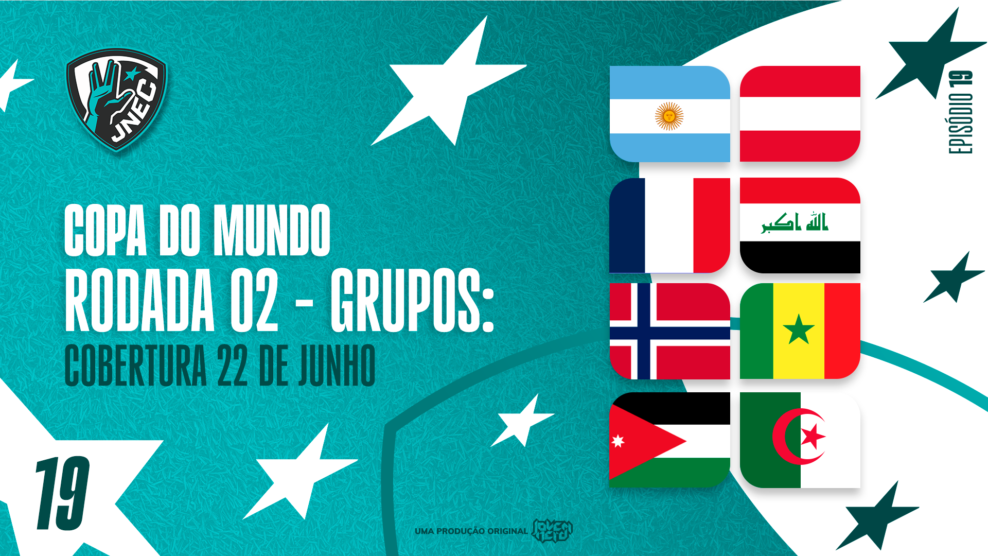 Capa do episódio DIA #12 DA COPA 2026: 22 DE JUNHO – MESSI É O MAIOR PERDEDOR DE PÊNALTIS DA HISTÓRIA | JNEC 19