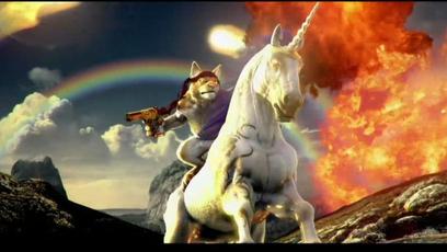 [E3] Um gato armado cavalgando um unicórnio que cospe fogo!