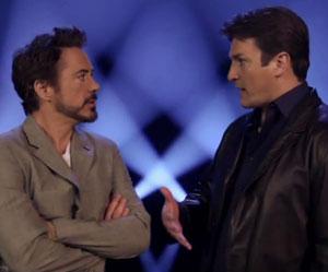 Nathan Fillion e Robert Downey Jr. juntos num dos vários novos vídeos de Os Vingadores!