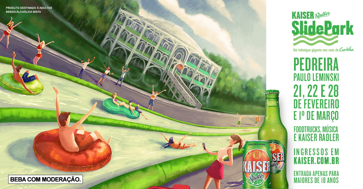 Kaiser Radler vai colocar um toboágua gigante em Curitiba