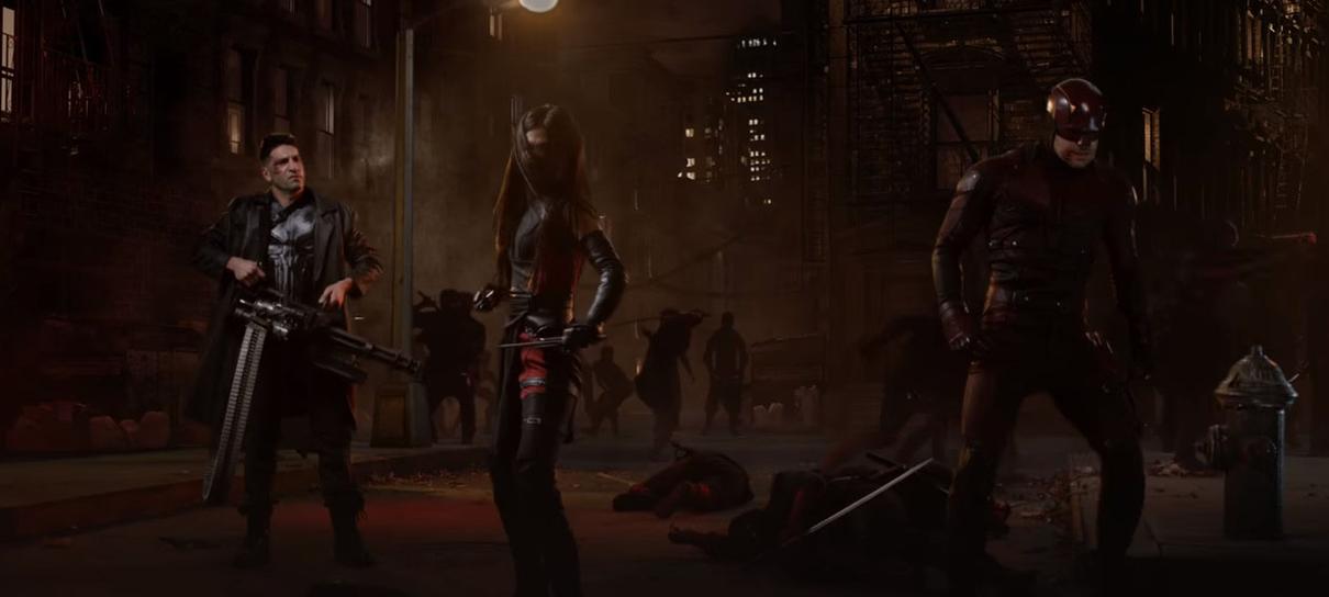 Elektra Natchios, Matt Murdock e Frank Castle aparecem juntos em teaser de Demolidor