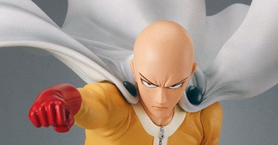 One Punch Man | Figure do Saitama dá um soco em outros colecionáveis